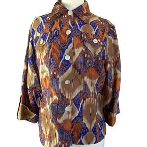 Ruby Rd Blazer Ladies size 8 Burnt Orange Blue Light Weight